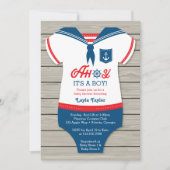 Ahoy Baby shower Invitation, Sailor, Nautical Kaart (Voorkant)