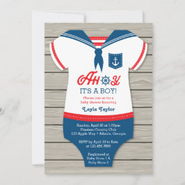 Ahoy Baby shower Invitation, Sailor, Nautical Kaart