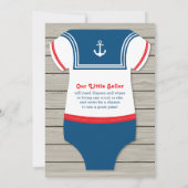 Ahoy Baby shower Invitation, Sailor, Nautical Kaart (Achterkant)
