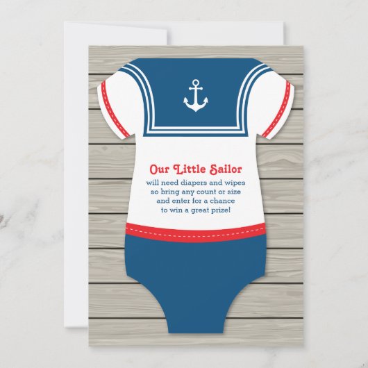 Ahoy Baby shower Invitation, Sailor, Nautical Kaart (Achterkant)