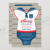 Ahoy Baby shower Invitation, Sailor, Nautical Kaart (Voorkant / Achterkant)