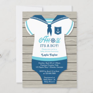 Ahoy Baby shower Invitation, Sailor, Nautical Kaart