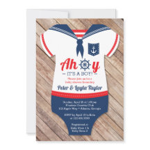 Ahoy Baby shower Invitation, Sailor, Nautical