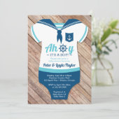 Ahoy Baby shower Invitation, Sailor, Nautical Kaart (Staand voorkant)