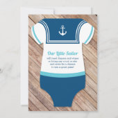 Ahoy Baby shower Invitation, Sailor, Nautical Kaart (Achterkant)