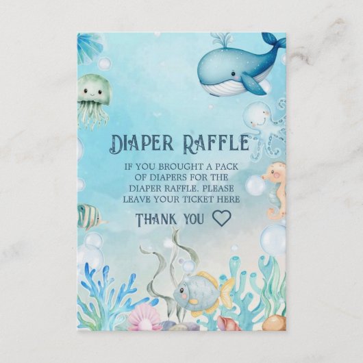 Ahoy! Baby shower Luier Raffle Kaart voor Jongen (Voorkant)