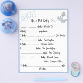 Ahoy Baby shower spel Flyer (Enkel)