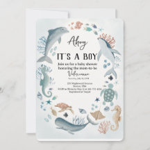 Ahoy Baby Shower Uitnodiging Nautilus Thema