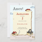 Ahoy Bird Pirate Theme Birthday Party Kaart (Voorkant)