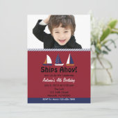 Ahoy Birthday Party Invitation Kaart (Staand voorkant)