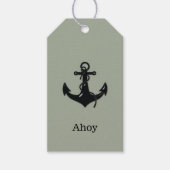 AHOY Black Boat Anchor Gift Labels Cadeaulabel (Voorkant)