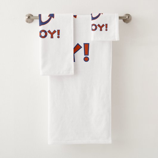 AHOY! Boei + ankerontwerp rood + blauw Bad Handdoek (Insitu)