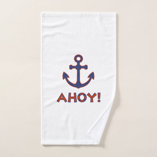 AHOY! Boei + ankerontwerp rood + blauw Bad Handdoek (Handdoek)
