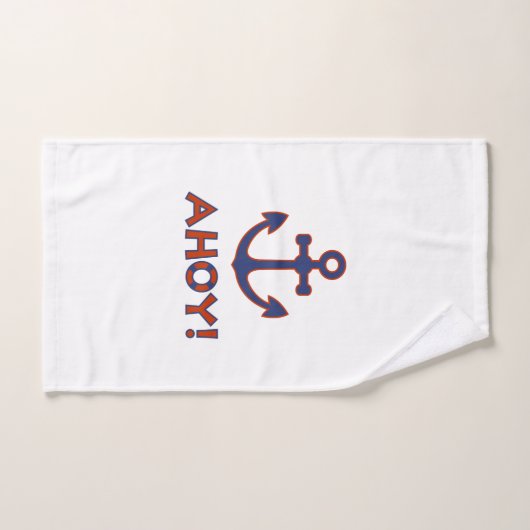 AHOY! Boei + ankerontwerp rood + blauw Bad Handdoek (Handdoek)