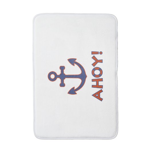 AHOY! Boei + ankerontwerp rood + blauw Badmat (Voorkant Verticaal)