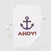 AHOY! Boei + ankerontwerp rood + blauw Golfhanddoek (Insitu)