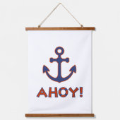 AHOY! Boei + ankerontwerp rood + blauw Hangend Wandkleed (Voorkant)