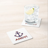 AHOY! Boei + ankerontwerp rood + blauw Kartonnen Onderzetters (Insitu)