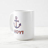 AHOY! Boei + ankerontwerp rood + blauw Koffiemok (Voorkant links)