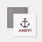 AHOY! Boei + ankerontwerp rood + blauw Magneet (Voorkant / Achterkant)