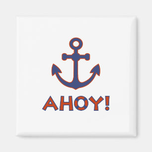 AHOY! Boei + ankerontwerp rood + blauw Magneet