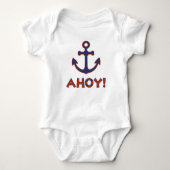 AHOY! Boei + ankerontwerp rood + blauw Romper (Voorkant)