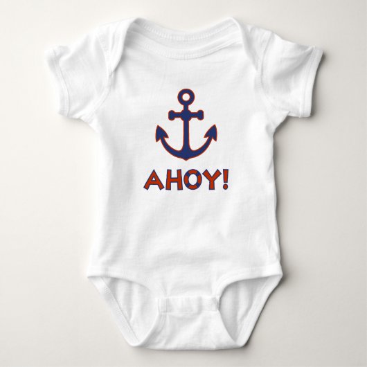 AHOY! Boei + ankerontwerp rood + blauw Romper (Voorkant)