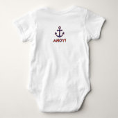 AHOY! Boei + ankerontwerp rood + blauw Romper (Achterkant)
