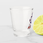 AHOY! Boei + ankerontwerp rood + blauw Shot Glas (Links)