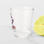 AHOY! Boei + ankerontwerp rood + blauw Shot Glas (Rechts)
