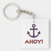 AHOY! Boei + ankerontwerp rood + blauw Sleutelhanger (voorkant)
