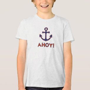 AHOY! Boei + ankerontwerp rood + blauw Tri-Blend Shirt