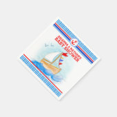 Ahoy boys baby shower boot nautische waterverf servet (Hoek)