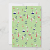 Ahoy Cute Nautical Baby shower Invitation Kaart (Achterkant)