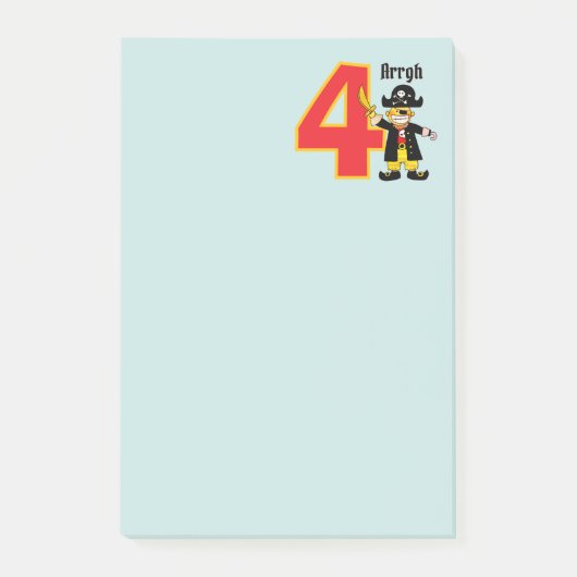 Ahoy Cute Piraat Jongen 4e Verjaardag Post-it® Notes (Voorkant)