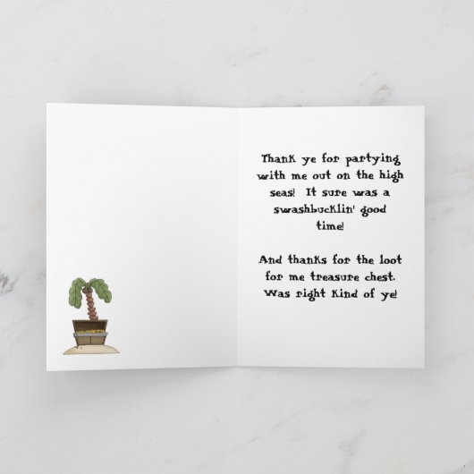 Ahoy daar Matey. Bedankt voor je opmerkingen (Binnen)