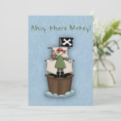 Ahoy Daar Matey Invite Kaart (Staand voorkant)