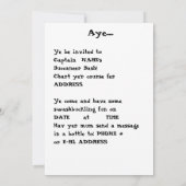 Ahoy Daar Matey Invite Kaart (Achterkant)