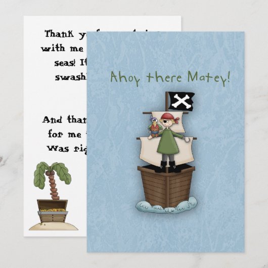 Ahoy Daar Matey Notitiekaartje (Voorkant / Achterkant)
