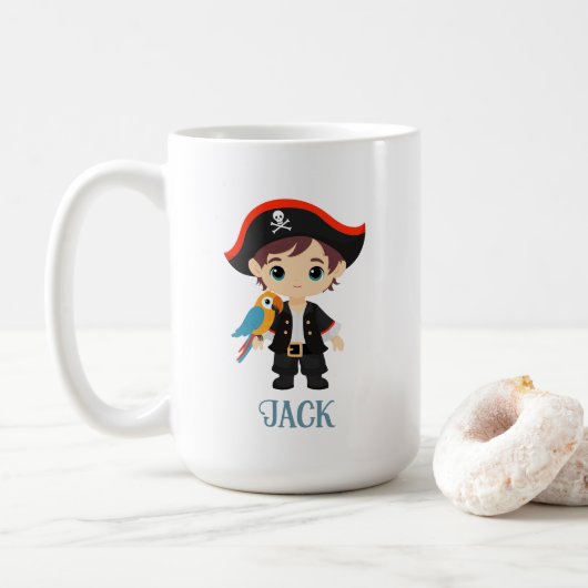 Ahoy daar! Pirate Boy Verjaardag Mok (Met donut)