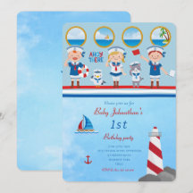 Ahoy Daar Red Blue White Sailors vuurtoren