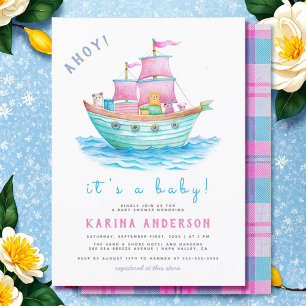 Ahoy Het is een Baby schip Dieren Zeilboot Baby sh Kaart