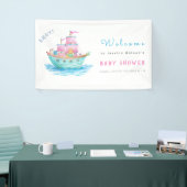 Ahoy Het is een Baby schip Dieren Zeilboot Baby sh Spandoek (Beurs)