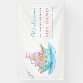 Ahoy Het is een Baby schip Dieren Zeilboot Baby sh Spandoek (Verticaal)