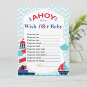 Ahoy Het is een baby shower Advice Card voor jonge Kaart (Staand voorkant)