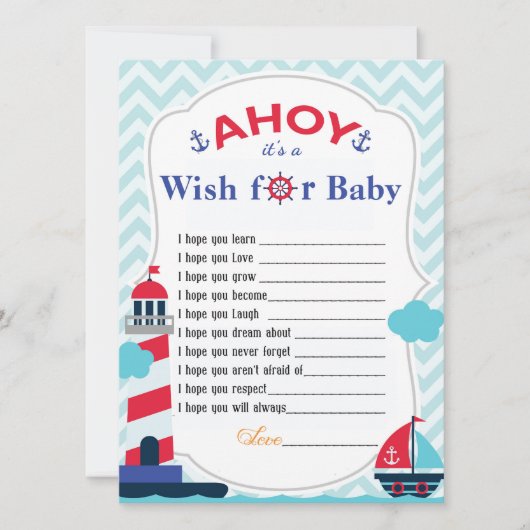 Ahoy Het is een baby shower Advice Card voor jonge Kaart (Voorkant)