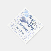 Ahoy het is een baby shower blauwe vinvis. servet (Hoek)