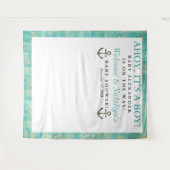 Ahoy Het is een Baby shower Blue Ocean Nautical Wandkleed (Voorkant (horizontaal))