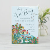 Ahoy, het is een baby shower feest kaart (Staand voorkant)