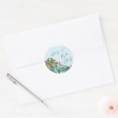 Ahoy, het is een baby shower feest ronde sticker (Envelop)